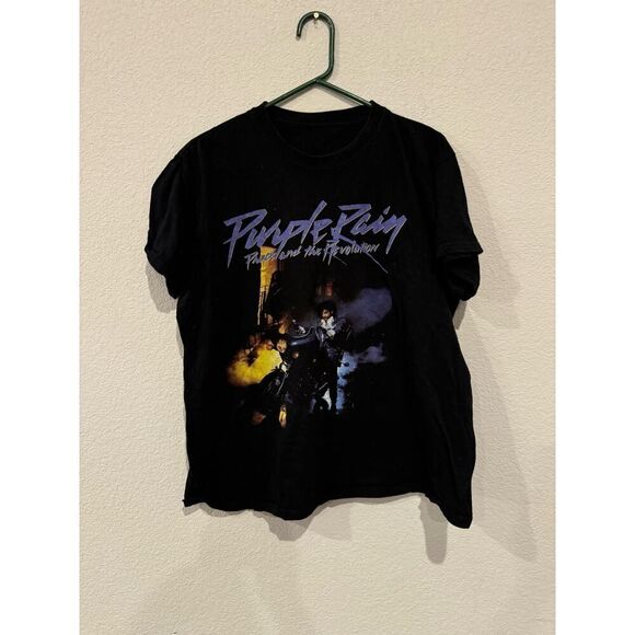 Purple Rain Men's Size Small Crew Neck Short Sleeves T-Shirt Black - Picture 1 of 4